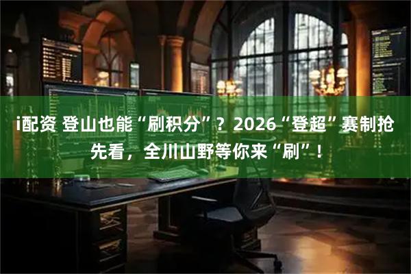 i配资 登山也能“刷积分”？2026“登超”赛制抢先看，全川山野等你来“刷”！